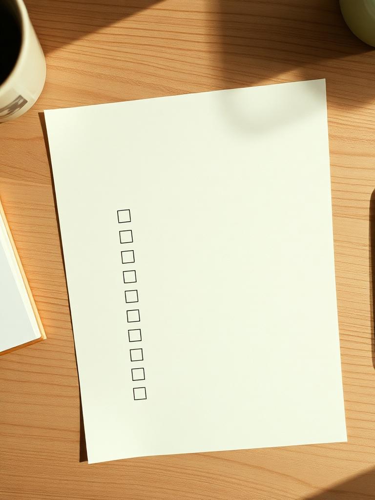 Sample page 3 from Salary Calculator & Negotiation Guide — A printed checklist page with tick boxes on a wooden desk